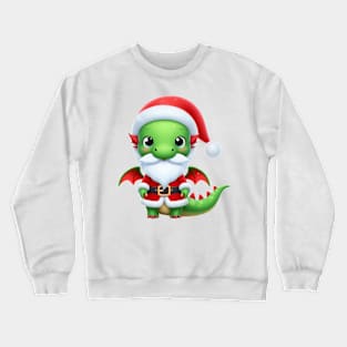 Cute green Santa dragon Crewneck Sweatshirt